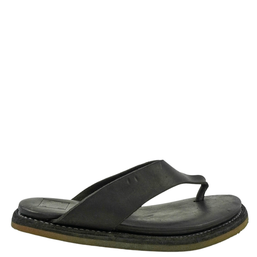 Guidi Dark Leather Flip-Flops